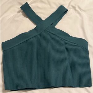 Sincerely Jules Teal Cross-Strap Crop Top
